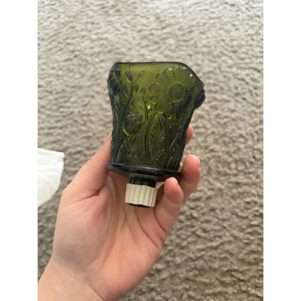 Green Daisy Floral Sunflower PEG Votive Cup Candle Holder W Grip